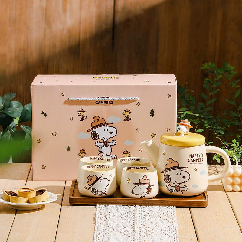 Snoopy, nuby, tea cup, high quality linen bag