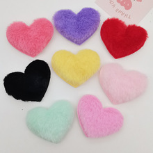 甜美毛绒超声波爱心饰品配件iy可爱儿童发夹头饰服装鞋帽辅料装饰