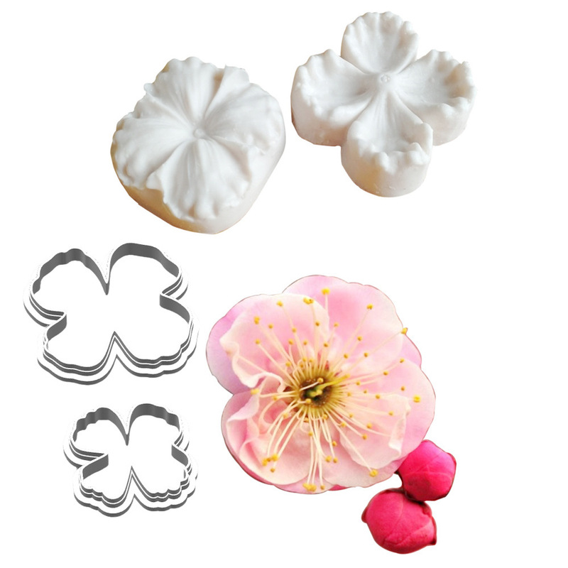 Peach Blossom Cherry Blossom Petals Clamp Mold Press Mold Foil Silicone Mold Diy Cut Mold Chocolate Cake Decoration Clay Mold