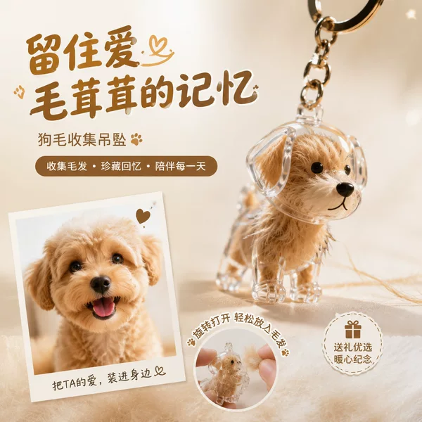 Wholesale Transparent Cat Hair Storage Capsule Pendant Capsule Toy Cat Hair Storage Box Keychain Commemorative Car Hanging Ornament