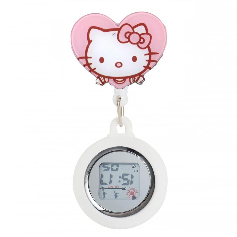 Reloj de enfermera de estiramiento multifuncional luminoso fuerte reloj colgante reloj electrónico digital retráctil de dibujos animados lindo clip cronómetro reloj de bolsillo