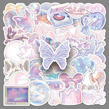 50张炫彩梦幻少女ins风高颜值治愈系贴纸手机壳滑板车头盔DIY贴纸