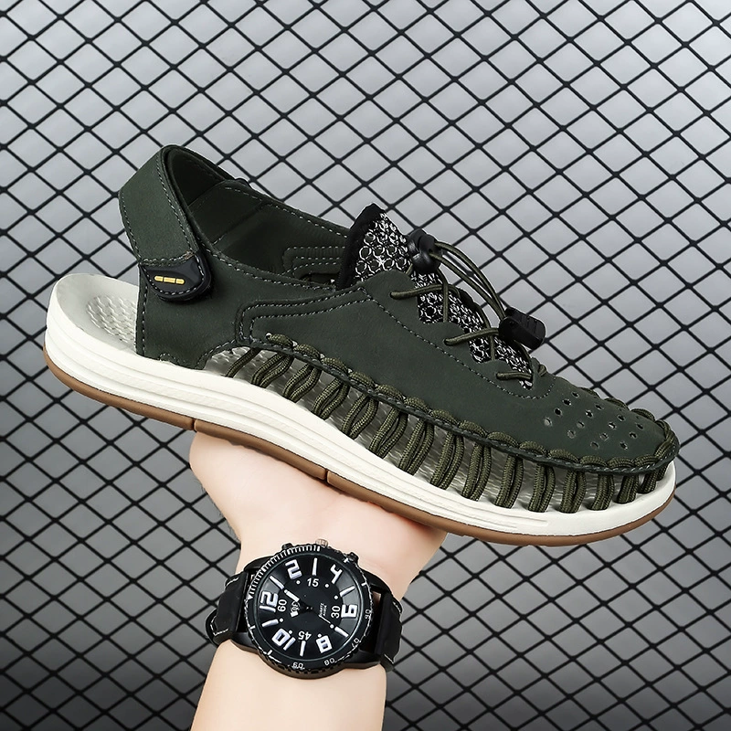 Трансграничная мужская обувь Таиланд внешняя торговля ручная тканая пещерная обувь вьетнамская римская женская обувь трансграничная мода летняя сандалия