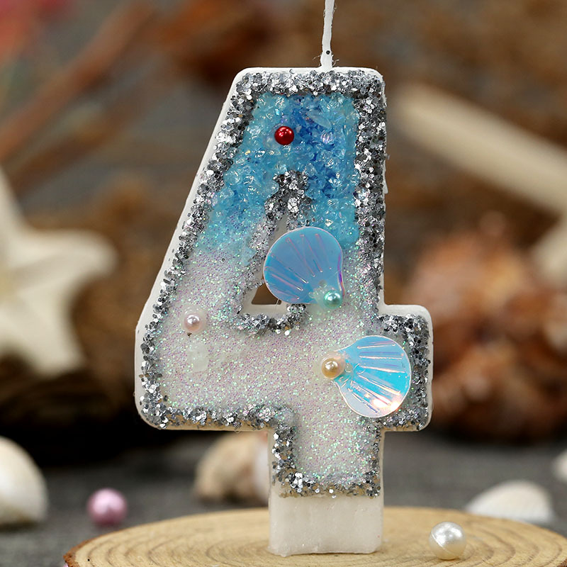 Nuevas velas digitales marinas playa de perlas conchas creativas bienes transfronterizos necesidades diarias venta caliente cumpleaños venta caliente transfronterizas