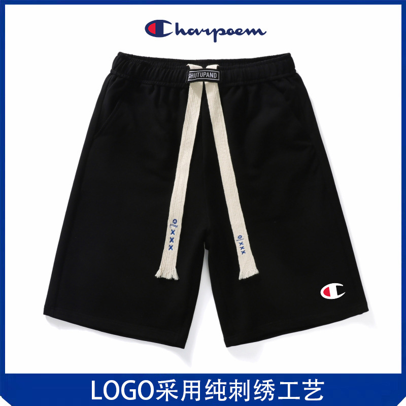 Champion Graffiti Shorts Men's 2025 Summer Thin Trendy Brand Outer Wear Sports Pants Loose Embroidered Casual Five-Point Pants