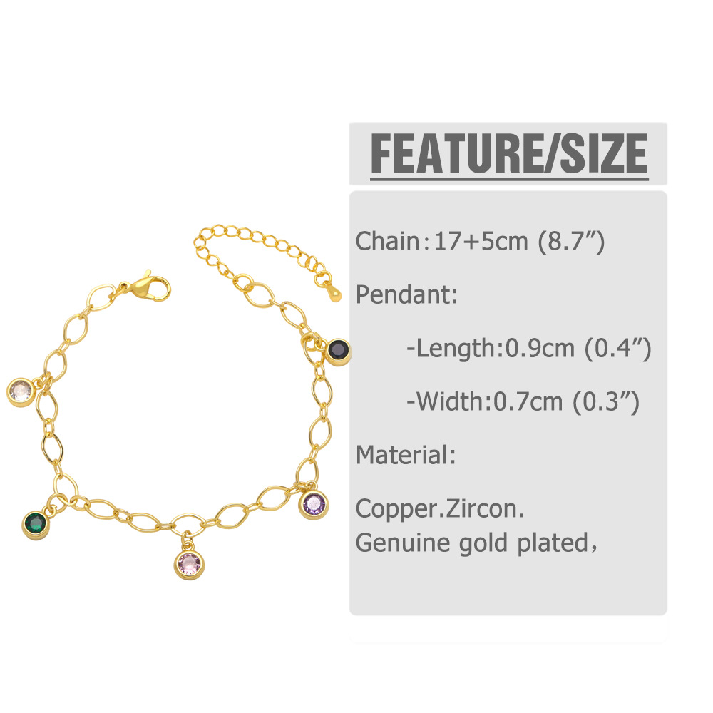 Mode Rond Star Forme De Cœur Le Cuivre Bracelets Incruster Zircon Bracelets De Cuivre display picture 1