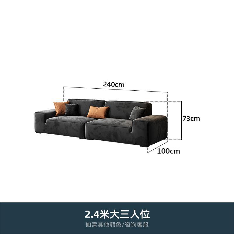 Italiano gran vaca negro crema estilo tela sofá minimalista verano imagen sala de estar apartamento pequeño tecnología paño Foshan sofá combinación