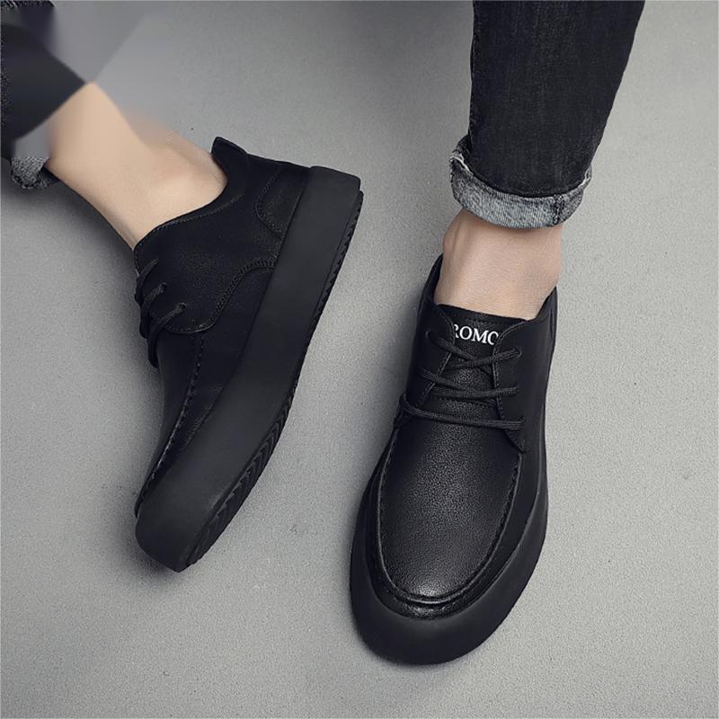 Neue Herren-Sneaker aus Leder mit dicker Sohle, flacher Sohle und Arbeits-/Freizeitcharakter, Modell 3219 (2023)_voghion.com