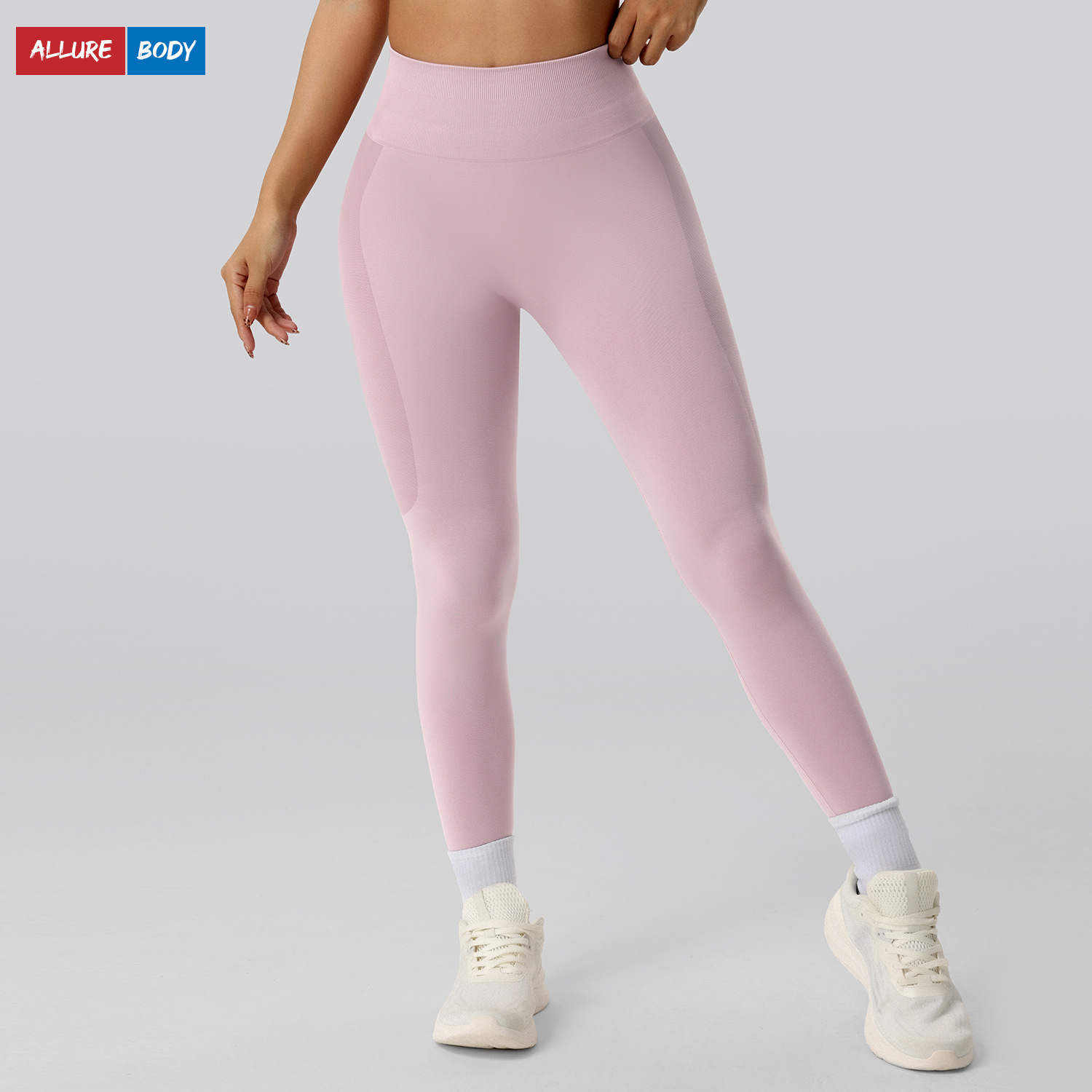 Nuevos pantalones deportivos sin costuras de melocotón de miel en Europa y los Estados Unidos, pantalones deportivos apretados para elevar las caderas, pantalones deportivos de cintura alta para correr al aire libre, secado rápido