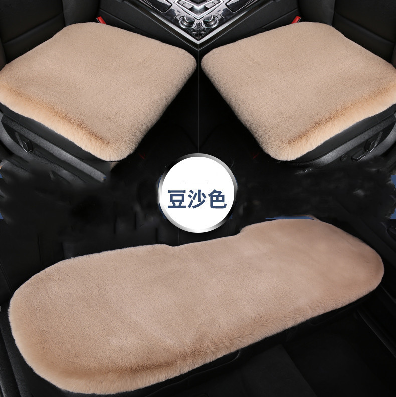 冬の自動車の小さい3セットの運転席のシングルシートのクッションの毛はウサギの毛の保温のクッションのウサギの毛の自動車のクッションに似せます。|undefined