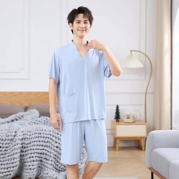 High-end cool silk light blue for men
