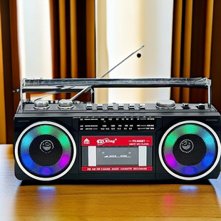 European and American Nostalgic Tape Player, Recorder, Cassette Player, Plug-In Rechargeable Radio, Bluetooth Speaker with Light