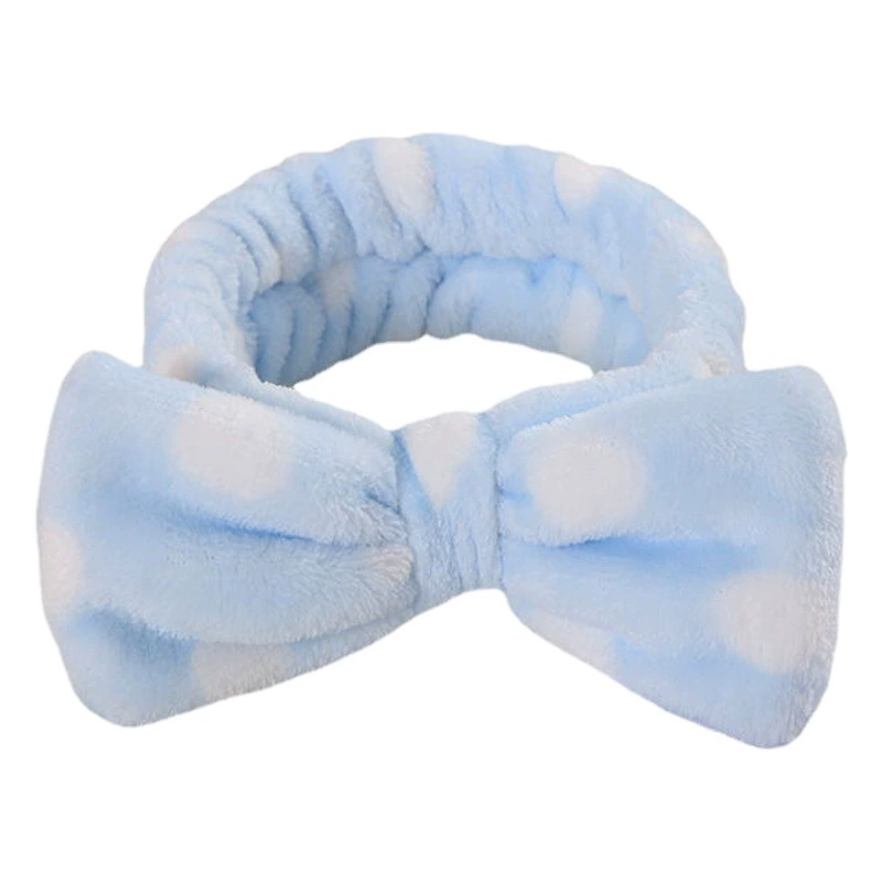 Европа и США Amazon Милая волна точка коралловый флис лук повязка для волос женская стирка повязка для волос Макияж спортивные аксессуары для волос оптом