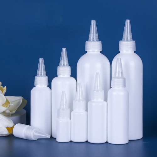 10-200ML Plastic Spout Bottles HDPE White Light-Blocking Bottles