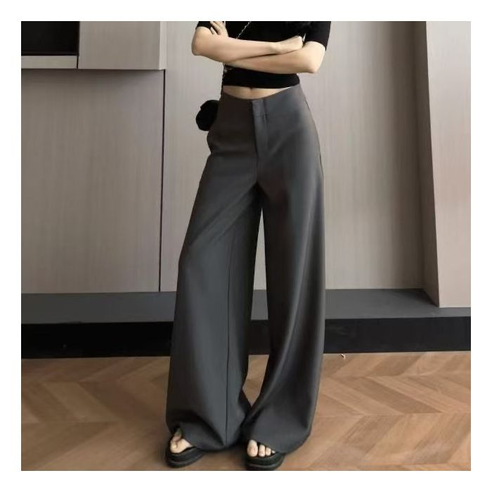 Pantalones de traje de moda de estilo antiguo, temperamento delgado, diseño de pantalones casuales de primavera y verano nuevos pantalones sueltos retro