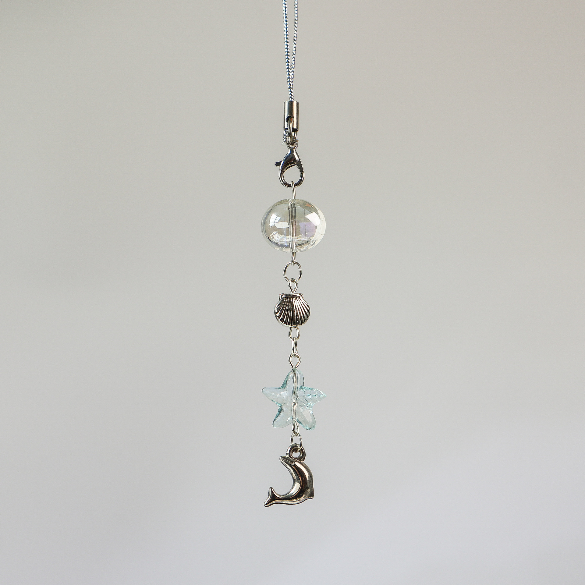 Original Delphin Seestern Ozean Telefon Charms Kette Kleine Blume Anhänger Halter Hängende Kette Riemen Handy Lanyard Schlüsselbund – Detail 5