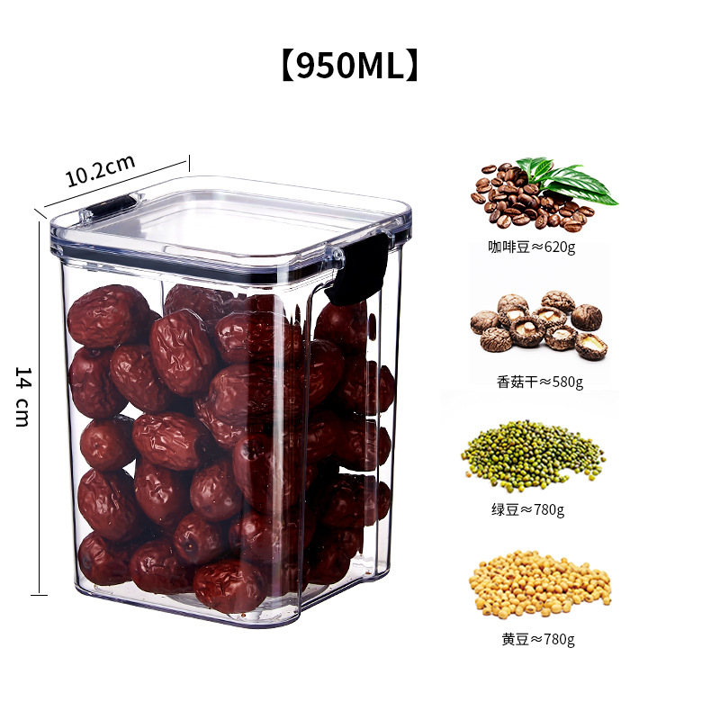 Tanque de sellado plástico de grado alimenticio dulces granos de café almacenamiento fresco caja de almacenamiento tanque de sellado a prueba de humedad cocina