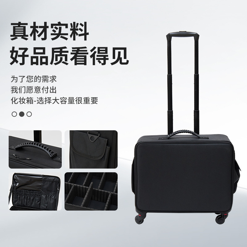 Caja de maquillaje de varilla de tracción, caja de herramientas de maquillaje multifuncional, caja de almacenamiento especial para bordado de uñas, impermeable