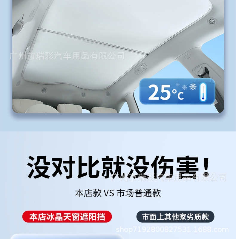 Zhi Ji Ls6/L6 Panoramic Sunroof Sunshade Suede Canopy Sun Protection Heat Insulation Sunshade Car Roof Sunshade