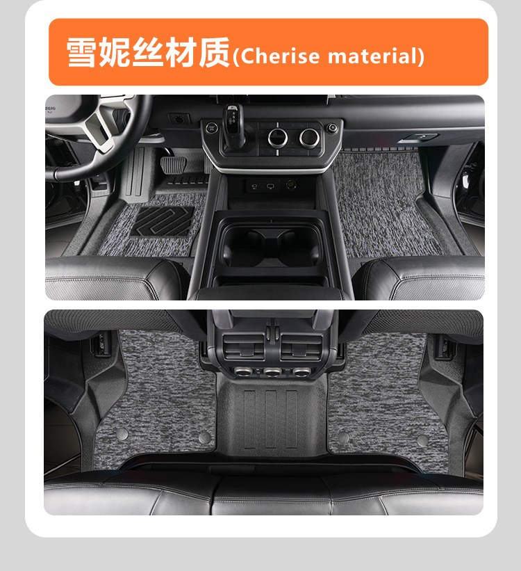 Suitable for 20-26 Models of Land Rover Defender 110/90, Full-Coverage Interior Decorative Floor Mats with Threshold Protection, Tpe Car Floor Mats