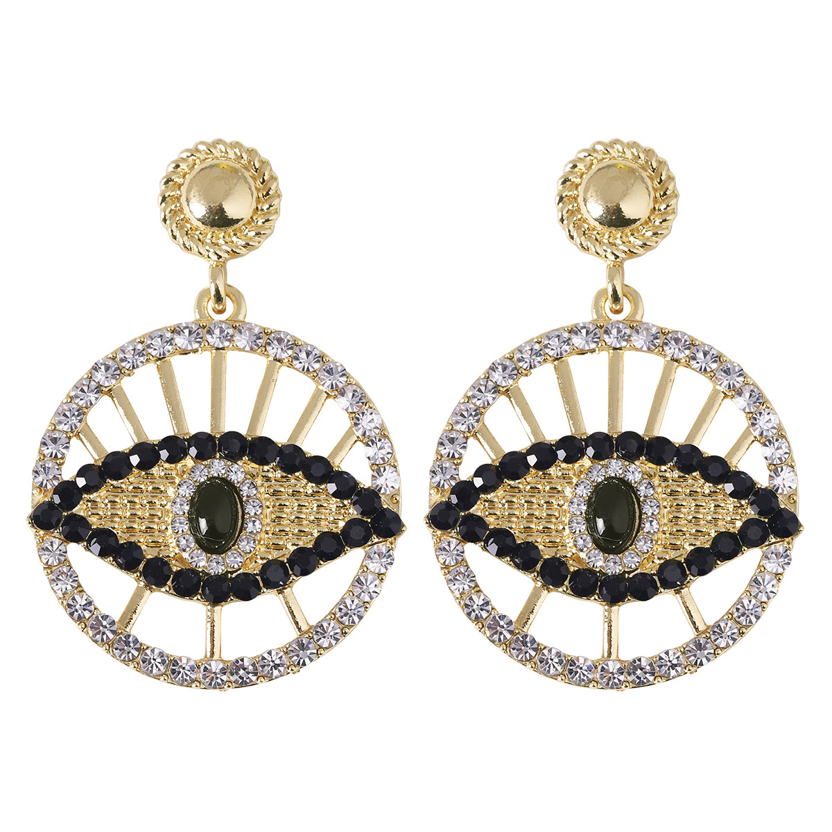 Mode L'oeil Du Diable Alliage Diamant Strass Boucles D'oreilles display picture 1