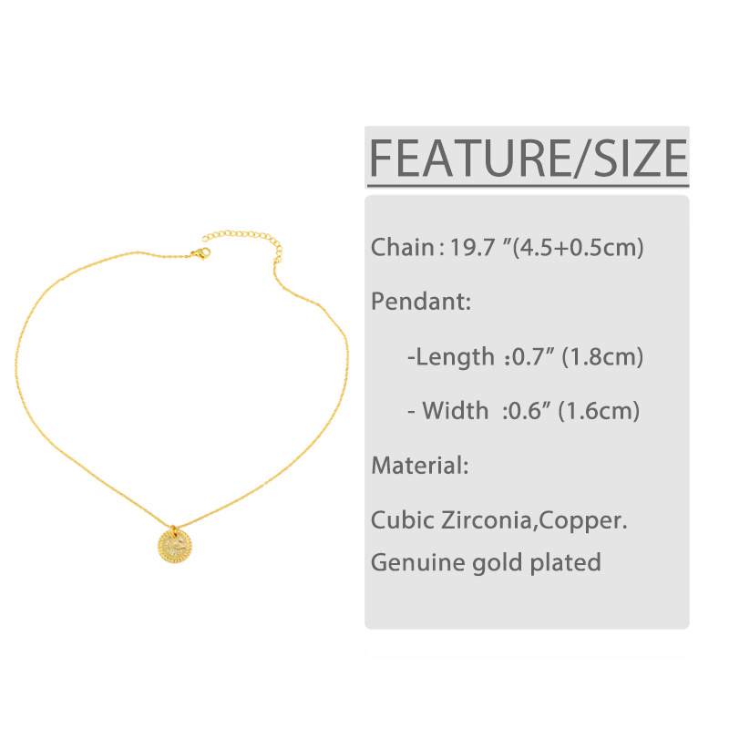 Korea Geometrische Kupfer Eingelegte Zirkon Halskette Großhandel display picture 2