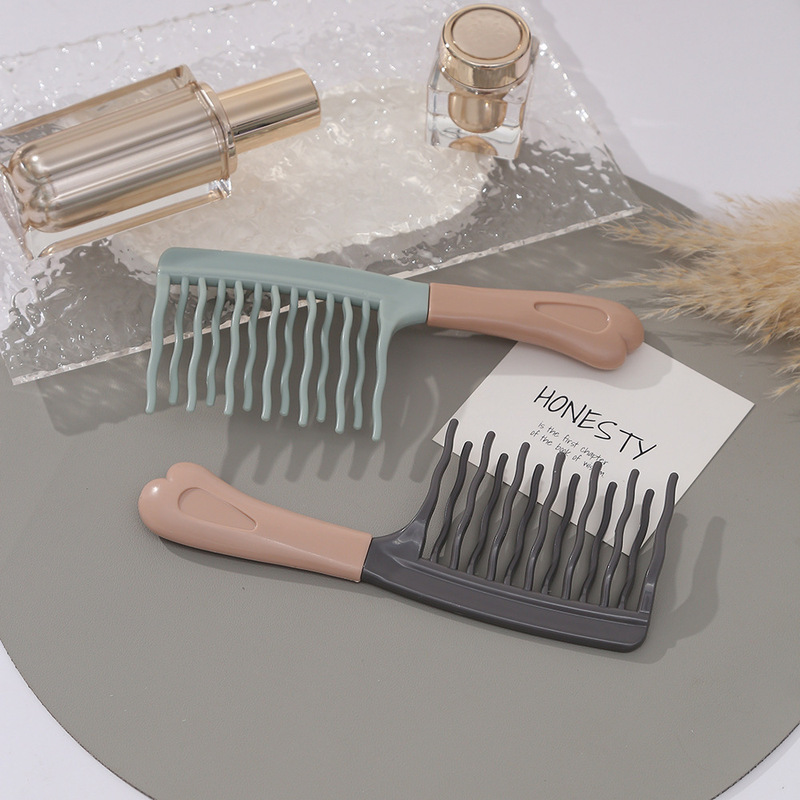 Double-Row Large-Tooth Comb, Unisex Rib Comb, Scalp Massage Comb, Hair Styling Comb for Curly Hair, Wool Wave Comb