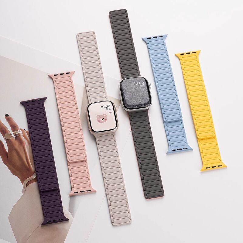 Summer Dopamine Color Strap iWatch Silicone Magnetic Apple Watch Strap Suitable for Sports Wristband Factory Direct Sale