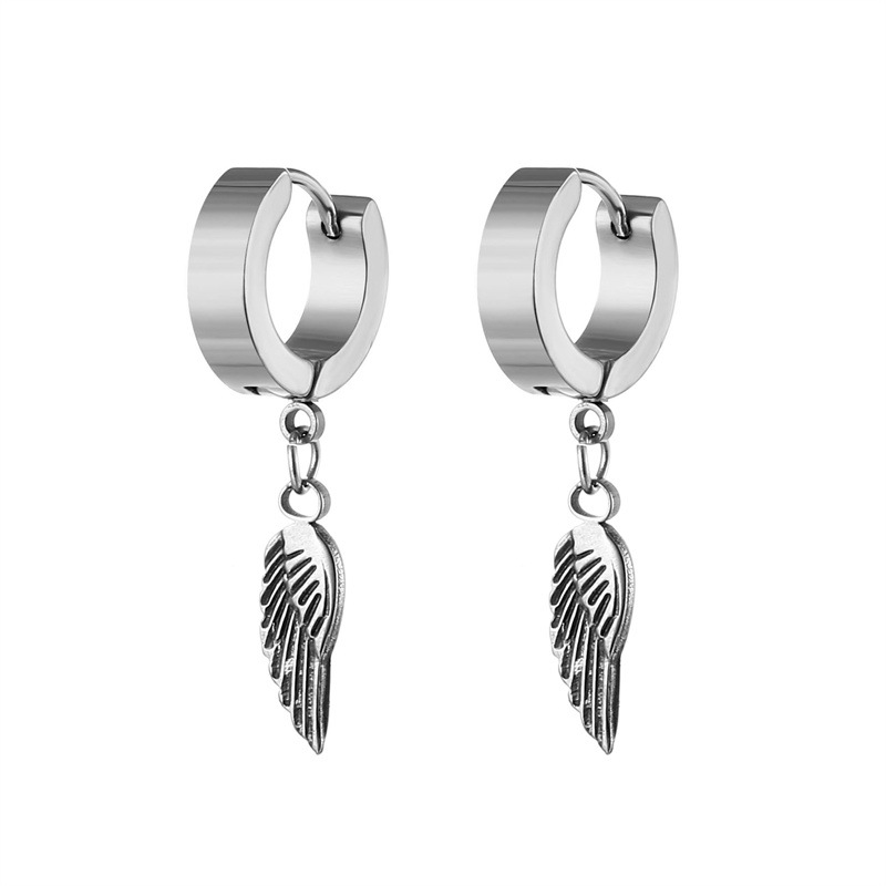 Plating, Hollow Out Design 1 Piece Hip-Hop Retro Exaggerated Feather Wings Snake Feather Vacuum Plating Men's Unisex Drop Earrings Earrings Ear Studs