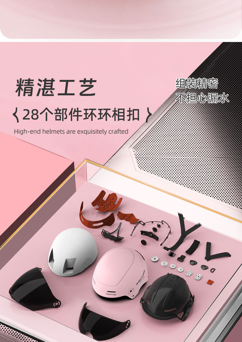3C Certified Electric Vehicle Motorcycle Helmet for Women, Double-Layer Summer Breathable Sun Protection Electric Scooter Half Helmet with Colorful Mirror