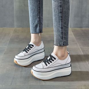 2025 New Style Single Shoes with a 9cm Height Increase, Fashionable Color Matching, Casual and Versatile, Lightweight Korean Style Women's Single Shoes