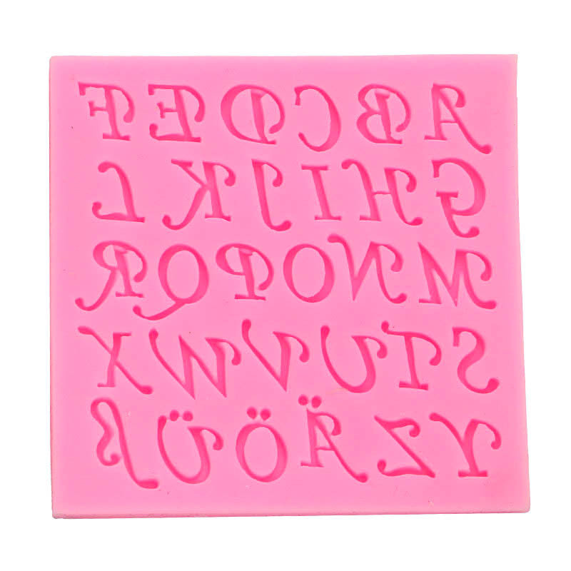 26 letras inglesas fondant molde de silicona DIY pastel decoración chocolate galleta arcilla epoxi molde de silicona