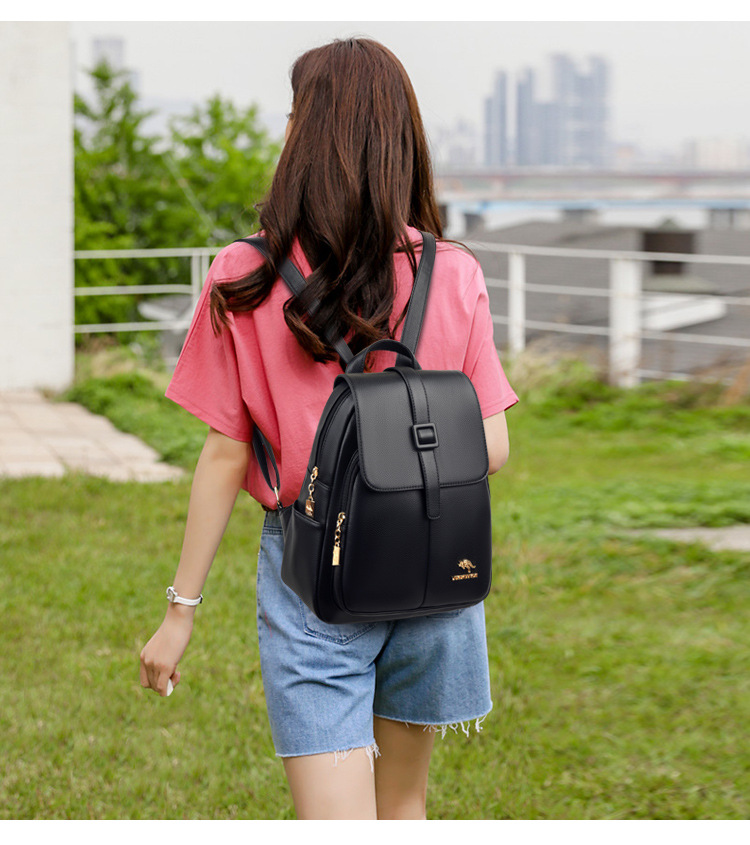 Korean Fashion Kangaroo Solid Color Backpack Wholesale Nihaojewelry display picture 4