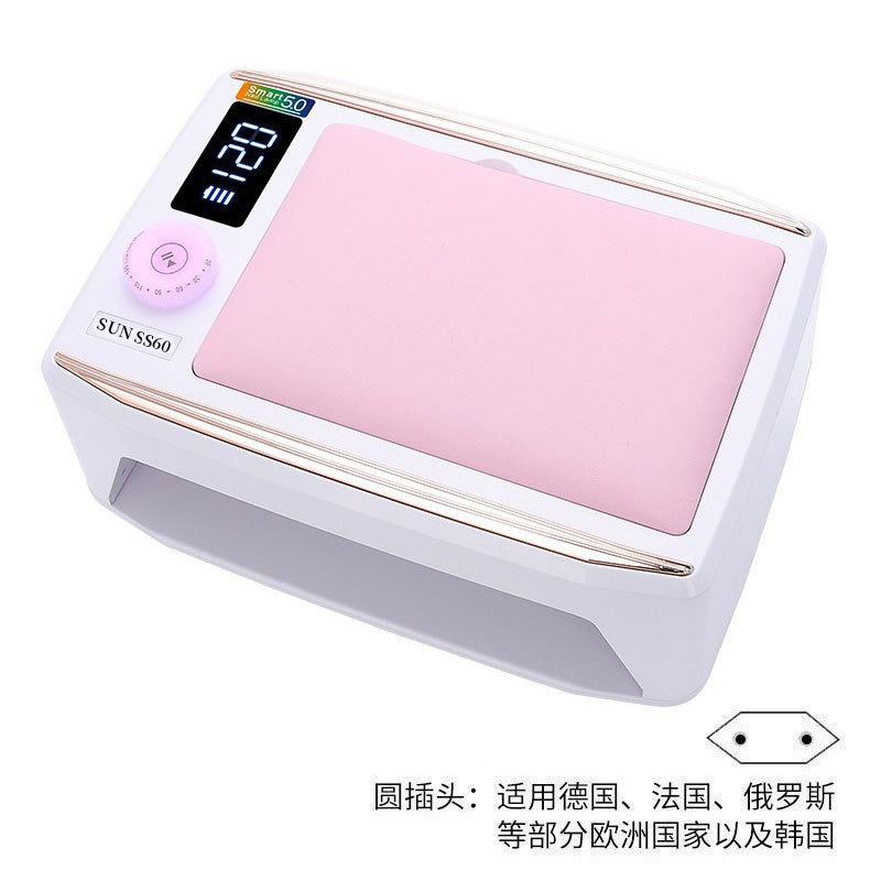 300W de alta potencia de la lámpara de manicuras de 6 velocidades de tiempo de manicuras de la lámpara de horneado desmontable almohada de mano para usar luz de terapia de uñas transfronteriza