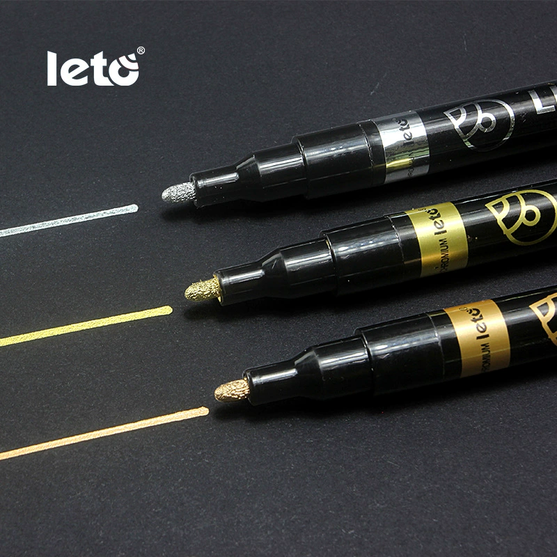 乐途 Retroreflective brush, highlighter, marker, gold and silver, mirror effect, DIY