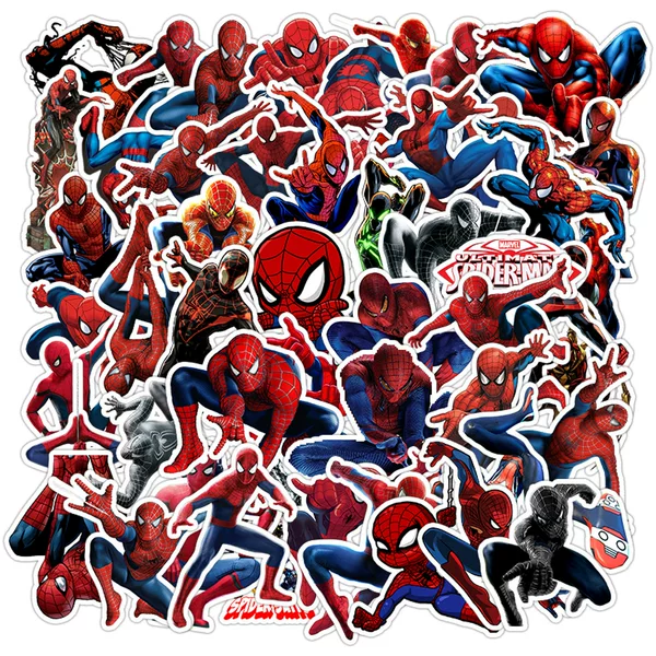 50 sheets Anime Spiderman Spider Man Kids Sticker Waterproof Cup Luggage Phone Sticker sticker