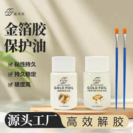 跨境金箔水性胶保护油贴银箔铜箔胶水透明高防水水性不干胶高粘度