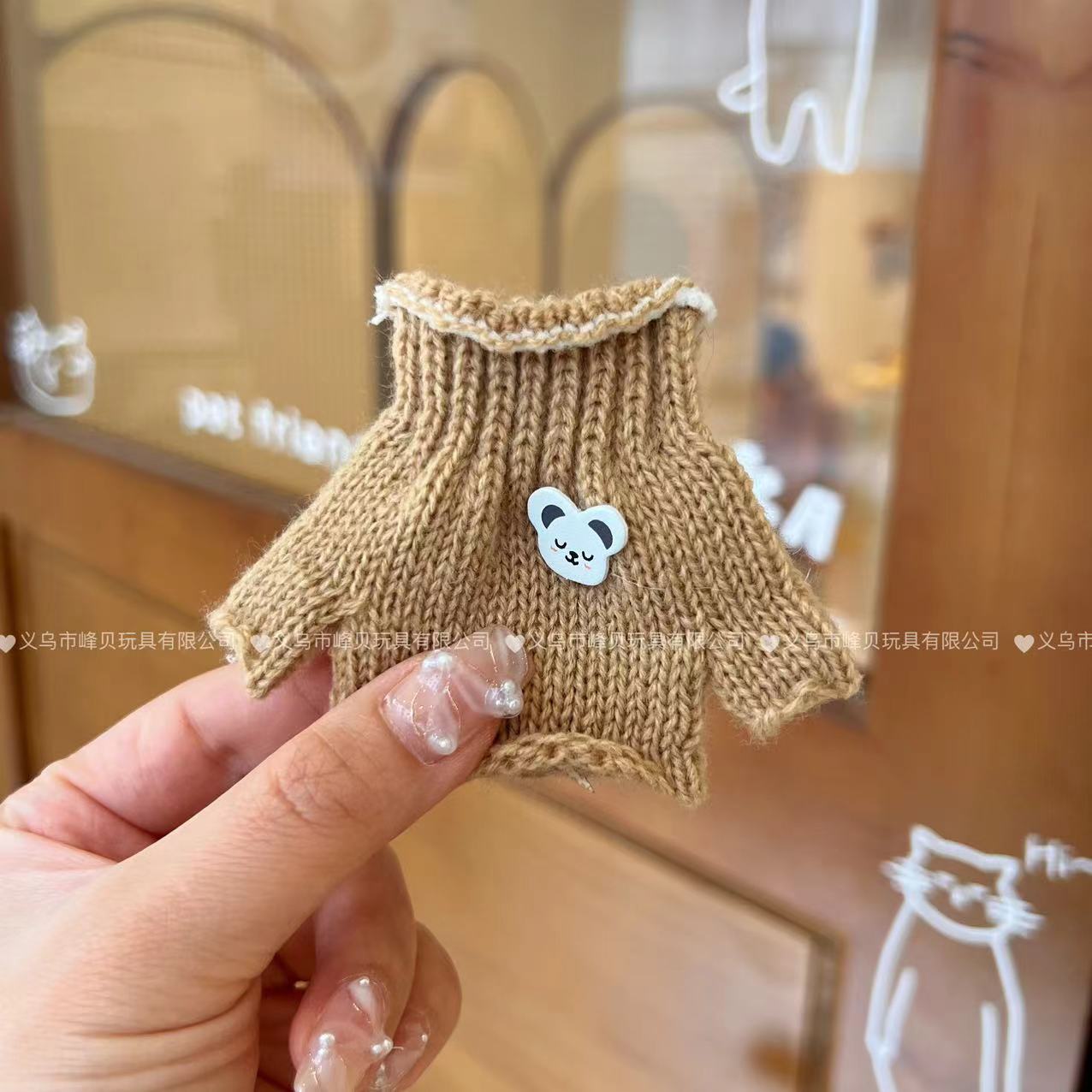 Brown knitted turtleneck sweater