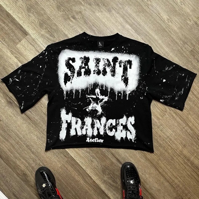アメリカの街頭y 2kファッション服のデジタルプリント半袖tシャツの個性的なデザインの男女の同じタイプのゆったりした上着|undefined
