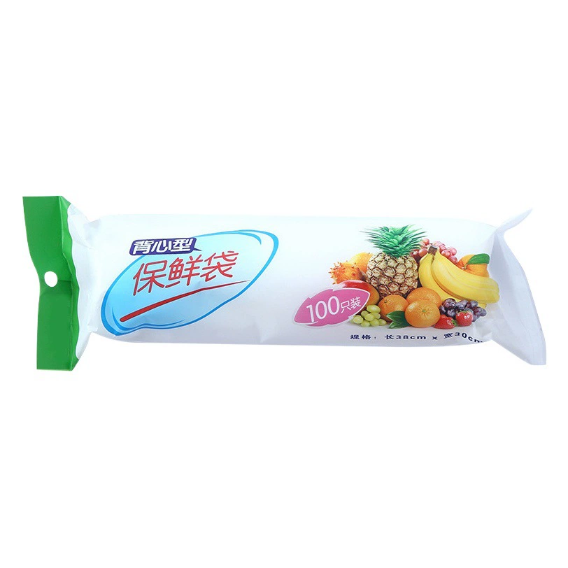 Сумка для хранения свежести в стиле жилета, бытовой точечный перерыв, большой маленький размер, полиэтиленовый переносной мешок для еды, утолщенный одноразовый мешок для отрыва рук