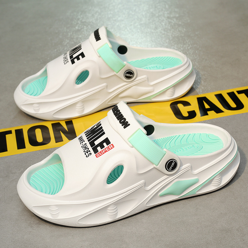 Verano nuevo hombre pisar mierda sensación de conducir zapatillas de sandallas de doble propósito al aire libre zapatos de playa de moda