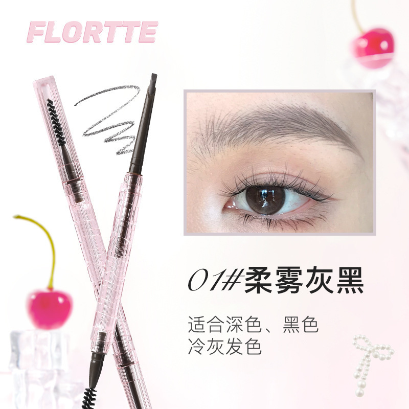 FLORTTE/フラワー ロリア 双頭極細アイブロウペンシル ムード研究所アイブロウペンシル パウダー 立体スモールマチェーテ アイブロウチョーク|undefined