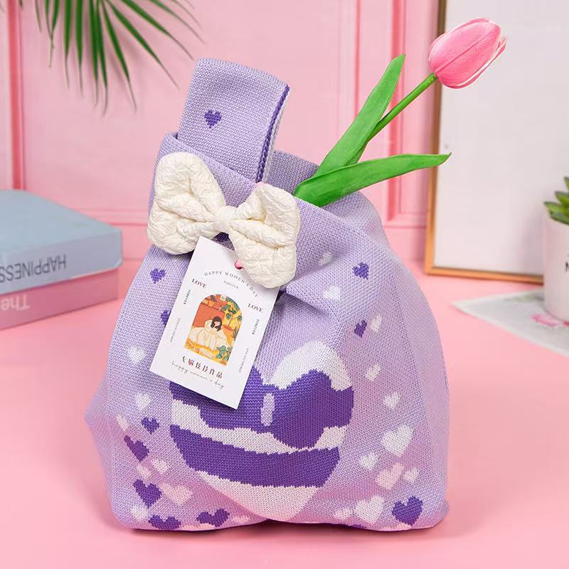 작은 하트가 가득한 보라색 + 액세서리 색상 랜덤