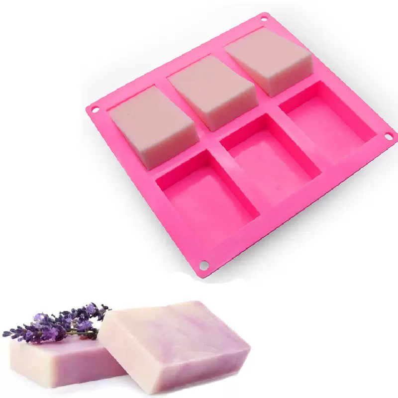 邦朴6连长方形硅胶蛋糕模具 家用硅胶肥皂手工皂模具长方形手工皂