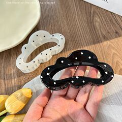 简约波点云朵抓夹高级感鲨鱼夹大号发量多发夹后脑勺头发夹子发抓