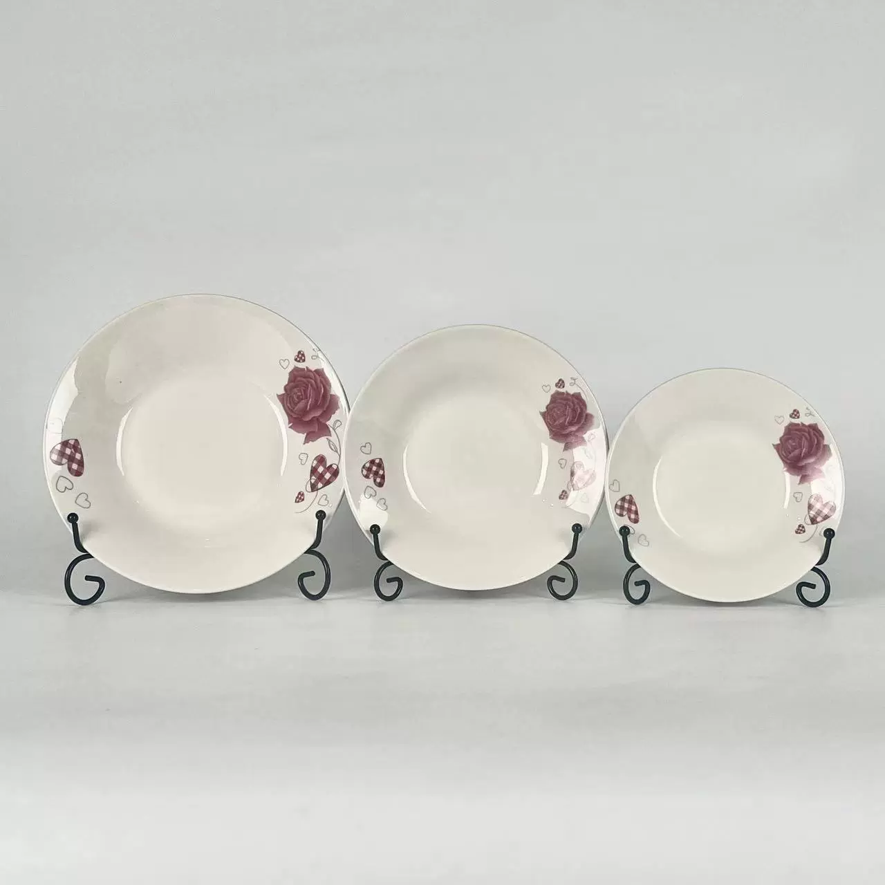 工厂大货陶瓷餐具现代简约家用对花图案平盘贴花陶瓷盘子外贸出口