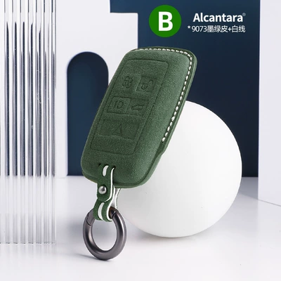 Other Automotive Interior Supplies | Cover - land-rover-b-stereo-key-case-9073-dark-green-white-line