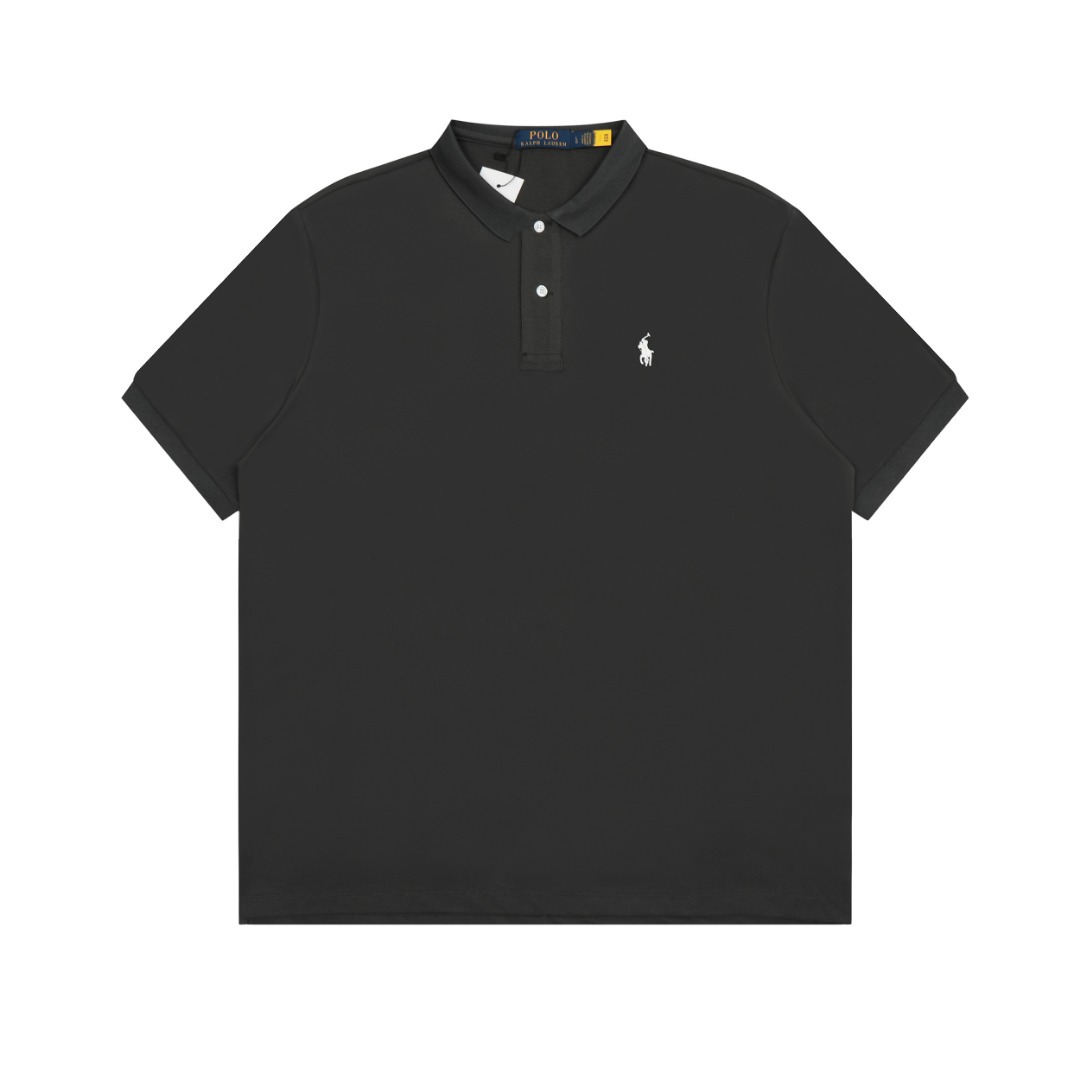 【ハイバージョン】RLラフポニー クラシックベーシックポニー刺繍ラペルPOLO半袖ルーズTシャツ メンズ