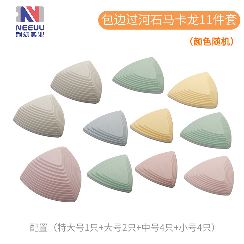 Juguetes para niños que cruzan el río Piedra equipo de entrenamiento sensorial jardín de infantes educación temprana entrenamiento de concentración equilibrio pisando el puente piedra