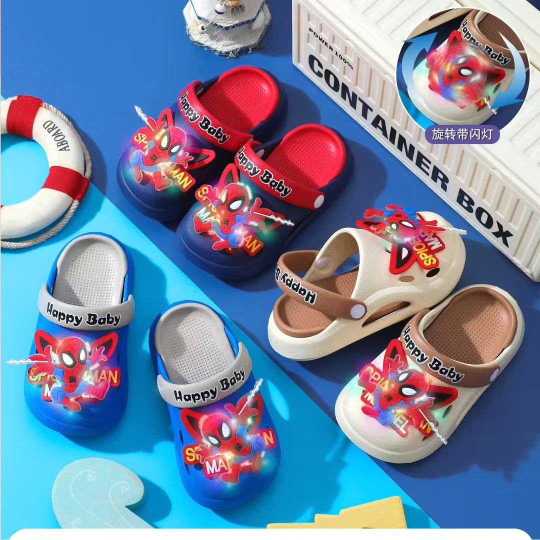 Children's Croc Shoes Boys Cartoon Non-Slip Baby Slippers Summer Girls Children's Sandals Outdoor Soft Sole Beach Shoes